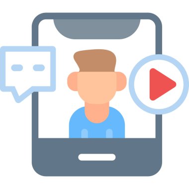 Sosyal Medya Etkisi Düz Simgesi, Basit Tasarımlı Vektör İllüstrasyonu