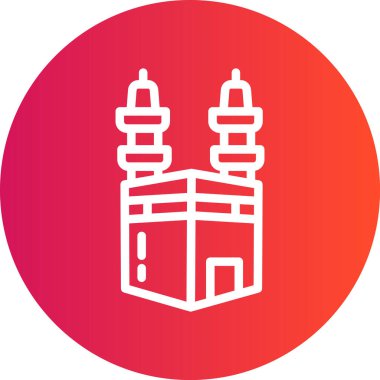 Umrah Satırı Gradyan Çemberi Simgesi, Basit Tasarımlı Vektör Resimleri