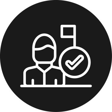 Başarı Satırı Çemberi BG Simgesi, Basit Tasarımlı Vektör Resimleri