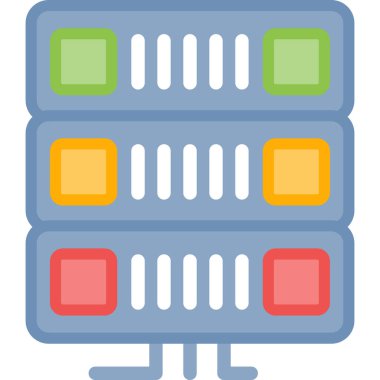 Sunucu Düz Simgesi, Basit Tasarımlı Vektör Resimleri