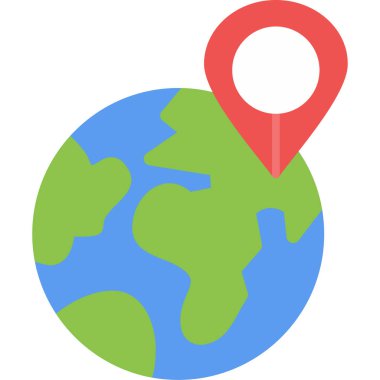 Konum Ülke Düz Simgesi, Basit Tasarımlı Vektör Resimleri