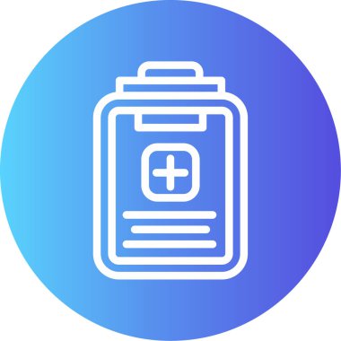 Tıbbi Rapor Çizgisi Gradyan Çemberi Simgesi, Basit Tasarımlı Vektör Resimleri