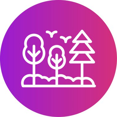 Yeşil Ağaç Çizgisi Gradyan Çemberi Simgesi, Basit Tasarımlı Vektör Resimleri