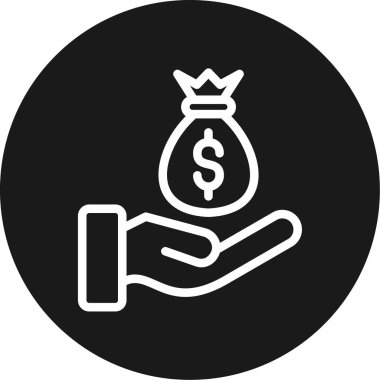 Yatırım Çizgisi Çemberi BG Simgesi, Basit Tasarımlı Vektör Resimleri