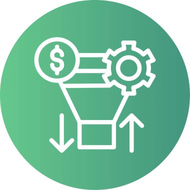 Dönüştürme Oranı Çizgisi Gradyan Çemberi Simgesi, Vektör Resimleri Basit Tasarım