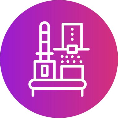 Fabrika Malzeme Çizgisi Gradyan Çemberi Simgesi, Basit Tasarımlı Vektör Resimleri