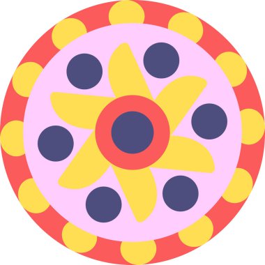 Mandala Düz Simgesi, Basit Tasarımlı Vektör Resimleri