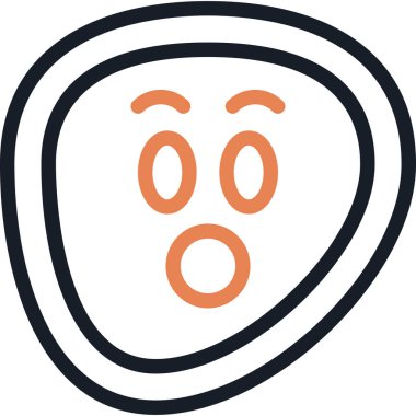 Şaşırmış Yüz Çizgisi Basit Tasarımlı Vektör ResmiComment