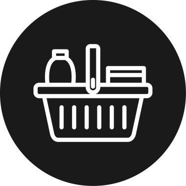 Market Hattı Çemberi BG Simgesi, Basit Tasarımlı Vektör Resimleri