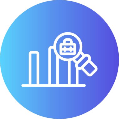 bussines Tahmin Satırı Gradyan Çemberi Simgesi, Basit Tasarımlı Vektör Resimleri