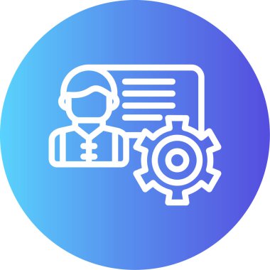 IT Eğitim Hattı Gradyan Çemberi Simgesi, Basit Tasarımlı Vektör Resimleri