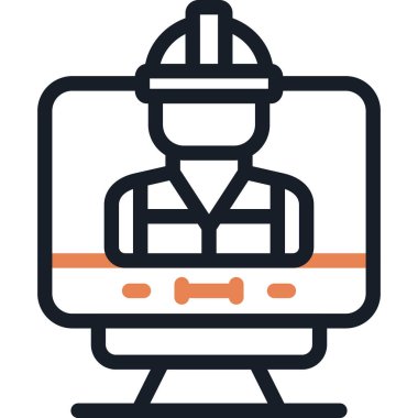 Çevrimiçi İşçi Satırı Bitiş Simgesi, Basit Tasarımlı Vektör Resimleri