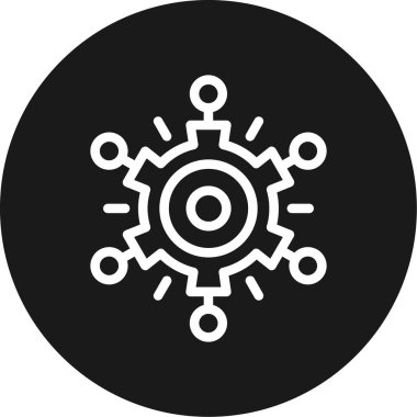 AI Framework Line Circle BG Simgesi, Basit Tasarımlı Vektör Resimleri