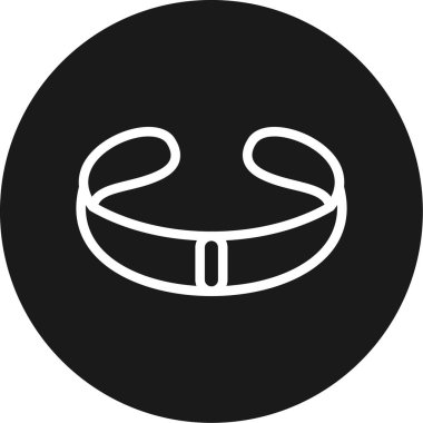 Bileklik Çizgisi Çemberi BG Simgesi, Basit Tasarımlı Vektör Resimleri