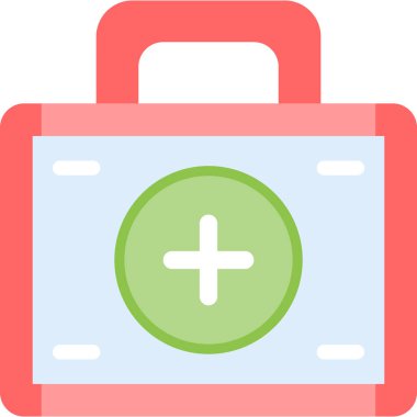 Hastane Torbası Düz Simgesi, Basit Tasarımlı Vektör Resimleri