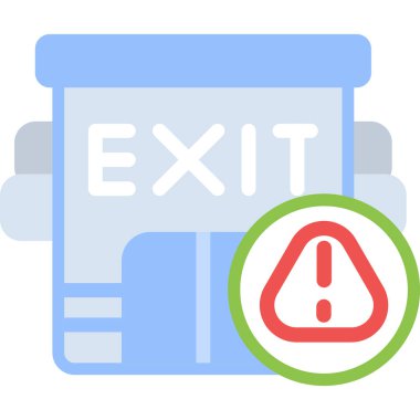 Acil Durum İşareti Düz Simgesi, Basit Tasarımlı Vektör Resimleri