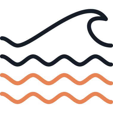 Dalga Çizgisi Simgesi, Basit Tasarımlı Vektör Resimleri