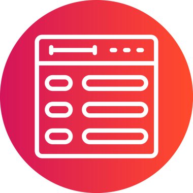 Modal Satır Gradyan Çemberi Simgesi, Basit Tasarımlı Vektör Resimleri