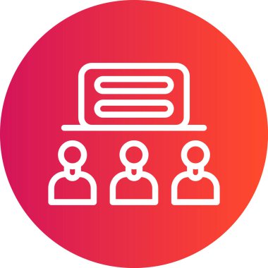 Sınıf Satırı Gradyan Çemberi Simgesi, Basit Tasarımlı Vektör Resimleri