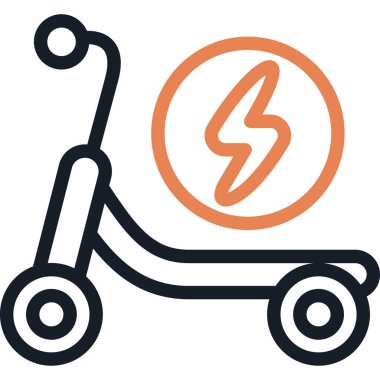 Elektrik Scooter Çizgisi Basit Tasarımlı Vektör ResimleriComment