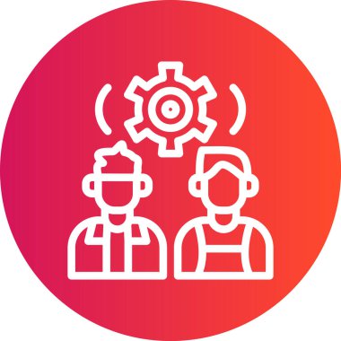 Takım Stratejisi Çizgisi Gradyan Çemberi Simgesi, Basit Tasarımlı Vektör Resimleri