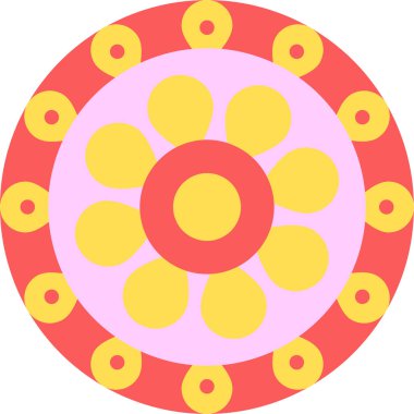 Mandala Düz Simgesi, Basit Tasarımlı Vektör Resimleri