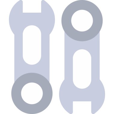 Wrench Düz Simgesi, Basit Tasarımlı Vektör İllüstrasyonu