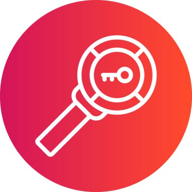 SEO Anahtar Kelimeler Satırı Gradyan Çember Simgesi, Basit Tasarımlı Vektör İllüstrasyonu