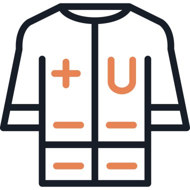 Cerrahi Önlük Çizgisi Simgesi, Basit Tasarımlı Vektör İllüzyonu