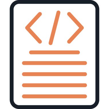 Kodlama Meydan Okuma Satırı Simgesi, Basit Tasarımlı Vektör İllüstrasyonu