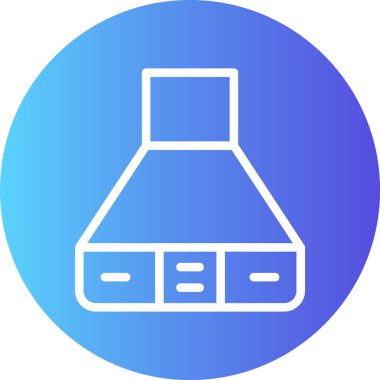 Menzil Başlığı Çizgisi Gradyan Çemberi Simgesi, Basit Tasarımlı Vektör İllüstrasyonu