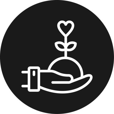 Hayırseverlik Çizgisi Çemberi BG Simgesi, Basit Tasarımlı Vektör Resimleri