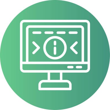 Bilgi Ekran Çizgisi Gradyan Çemberi Simgesi, Basit Tasarımlı Vektör Resimleri