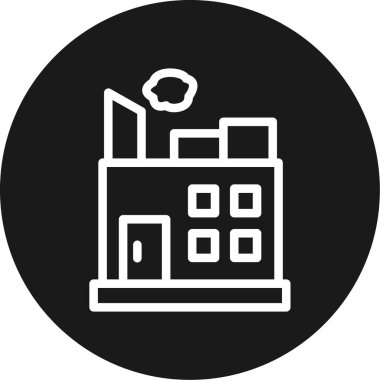 Fabrika Hattı Çemberi BG Simgesi, Basit Tasarımlı Vektör Resimleri