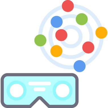 VR Dünya Düz Simgesi, Basit Tasarımlı Vektör Resimleri