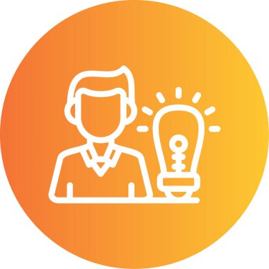 Erkek Fikri Çizgisi Gradyan Çemberi Simgesi, Basit Tasarımlı Vektör Resimleri