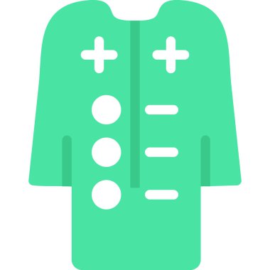 Hastane Önlüğü Düz Simgesi, Basit Tasarımlı Vektör Resimleri