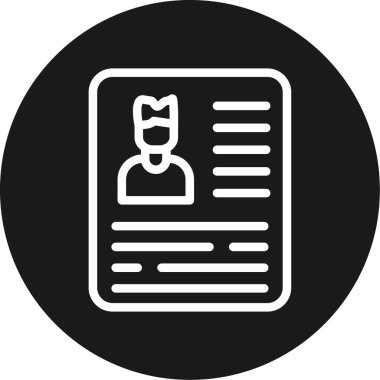 Kimlik Kayıt Satırı Çemberi BG Simgesi, Basit Tasarımlı Vektör Resimleri