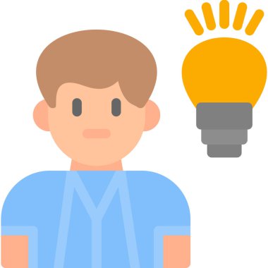 Girişimci Düz Simge, Basit Tasarımlı Vektör İllüzyonu