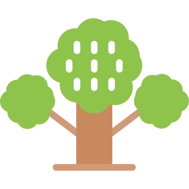 Tarih Öncesi Bitkiler Düz Simge, Basit Tasarımlı Vektör Resimleri