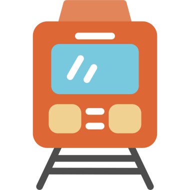 Yük Treni Düz Simgesi, Basit Tasarımlı Vektör Resimleri