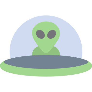 Uzaylı Kaçırma Düz Simgesi, Basit Tasarımlı Vektör Resimleri