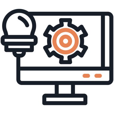 İçerik Pazarlama Çizgisi Simgesi, Basit Tasarımlı Vektör Resimleri