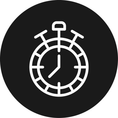 Alarm Saat Çizgisi Çemberi BG Simgesi, Basit Tasarımlı Vektör Resimleri