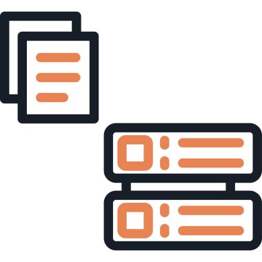 Veri Toplama Satırı Simge Ögesi, Basit Tasarımlı Vektör İllüstrasyonu