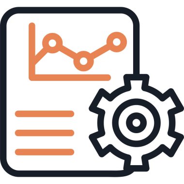 İş Stratejisi Çizgisi Simgesi, Basit Tasarımlı Vektör İllüzyonu
