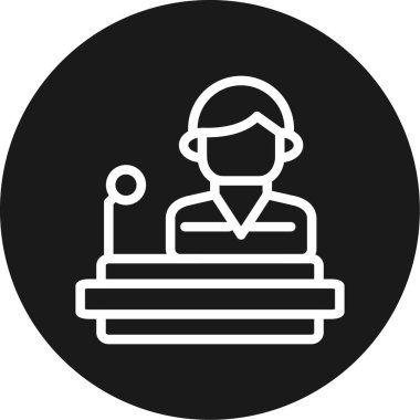 Genel Açıklama Satırı Çemberi BG Simgesi, Basit Tasarımlı Vektör Resimleri