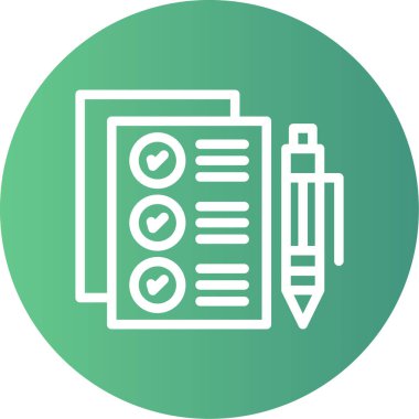 Yapılacaklar Listesi Satırı Gradyan Çemberi Simgesi, Basit Tasarımlı Vektör Resimleri