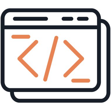 SEO Web Çizgisi Simgesi, Basit Tasarımlı Vektör İllüstrasyonu