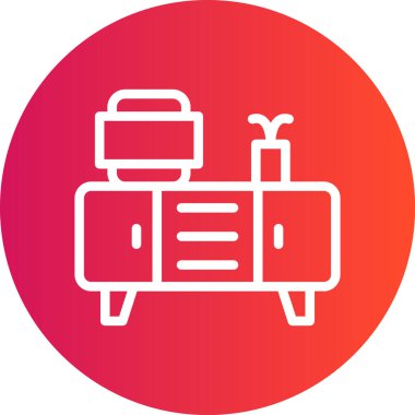 Koridor Tablosu Çizgisi Gradyan Çemberi Simgesi, Basit Tasarımlı Vektör Resimleri